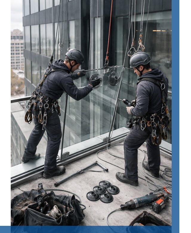 Монтаж стеклянных ограждений в Владивостоке от 2542 р. | ВЫСОТНИК-Влд