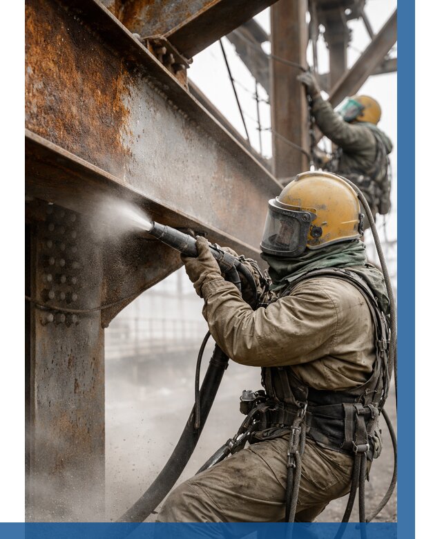 Пескоструйная очистка металлоконструкций в Владивостоке по 610 р. ВЫСОТНИК-Влд