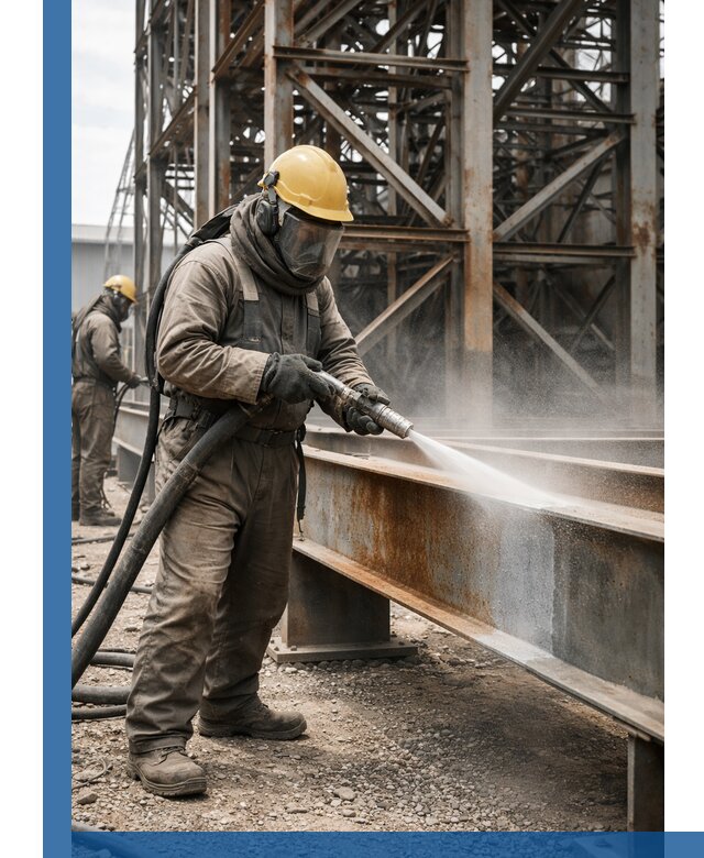 Пескоструйная очистка металлоконструкций в Владивостоке промышленная