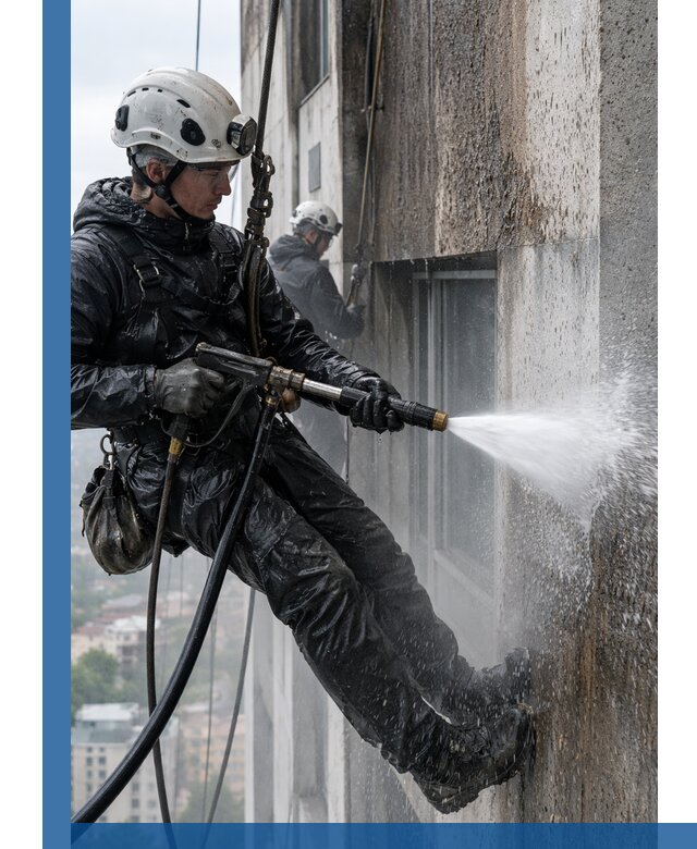 Гидроструйная очистка фасадов и конструкций в Владивостоке
