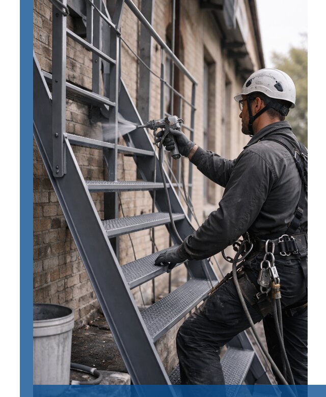 Покраска и антикоррозионная защита пожарных лестниц в Владивостоке