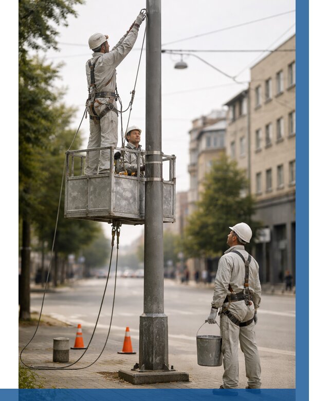 Покраска опор освещения в Владивостоке от 5083 р. | ВЫСОТНИК-Влд