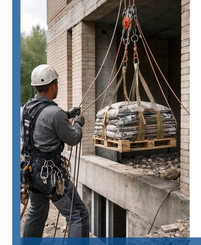 Подъем материалов на этаж веревками в Владивостоке оперативно