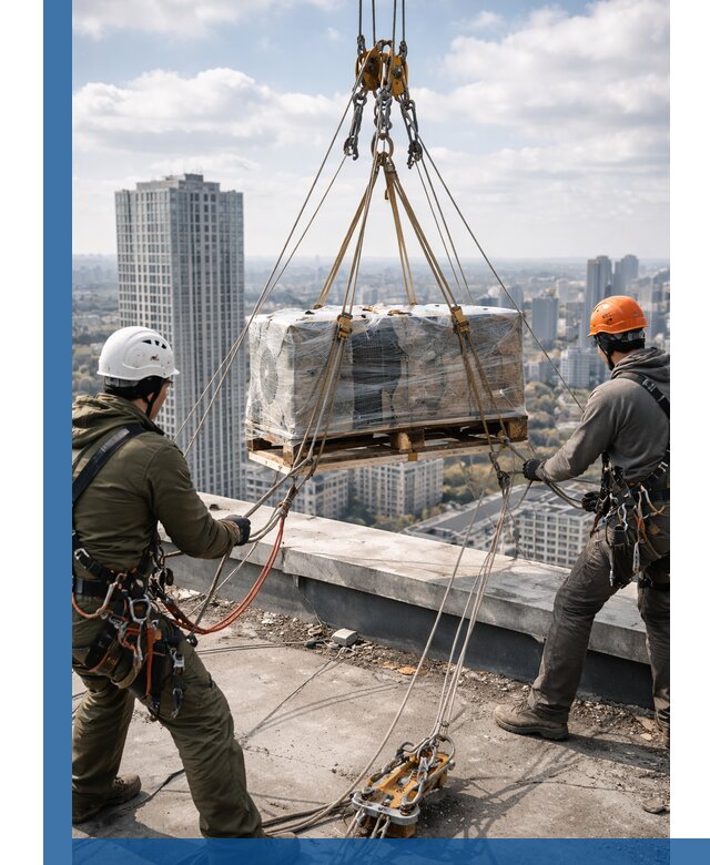 Подъем и монтаж крупногабаритных грузов на крышу в Владивостоке