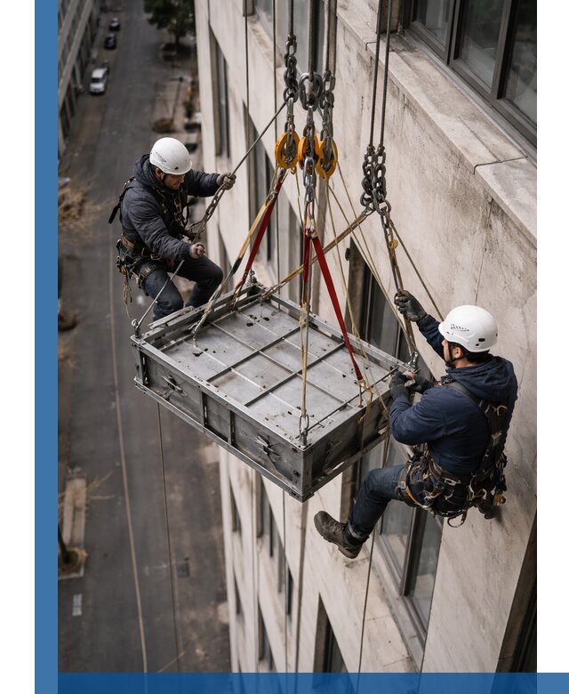 Спуск и подъем грузов по фасаду в Владивостоке для зданий