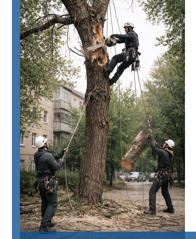 Срочное удаление аварийных деревьев в Владивостоке с гарантией безопасности