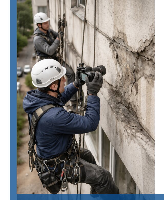 Фотофиксация дефектов фасада с высотной съемкой в Владивостоке