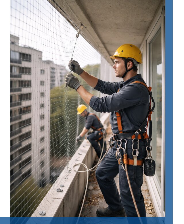 Монтаж сетки от птиц в Владивостоке от 4575 р. | ВЫСОТНИК-Влд