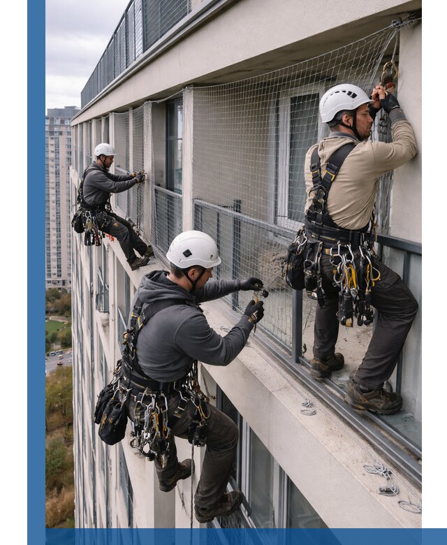 Профессиональный монтаж защитной сетки от птиц в Владивостоке